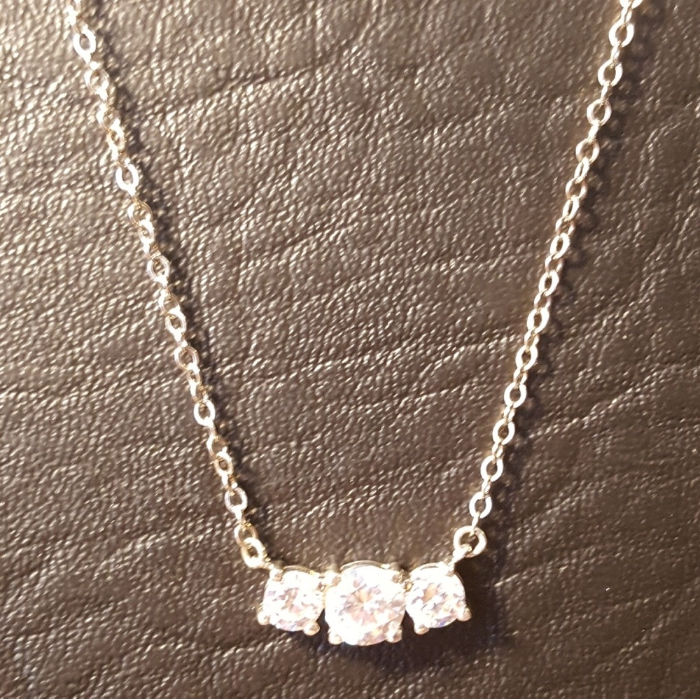 Three-Stone Necklace Sterling Silver
